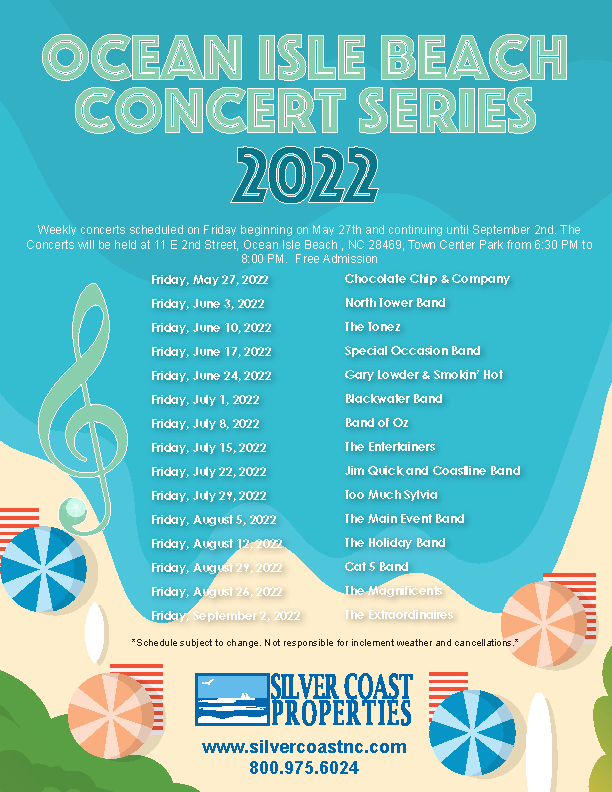 2022 Ocean Isle Beach Summer Concerts The Retreat at Ocean Isle Beach